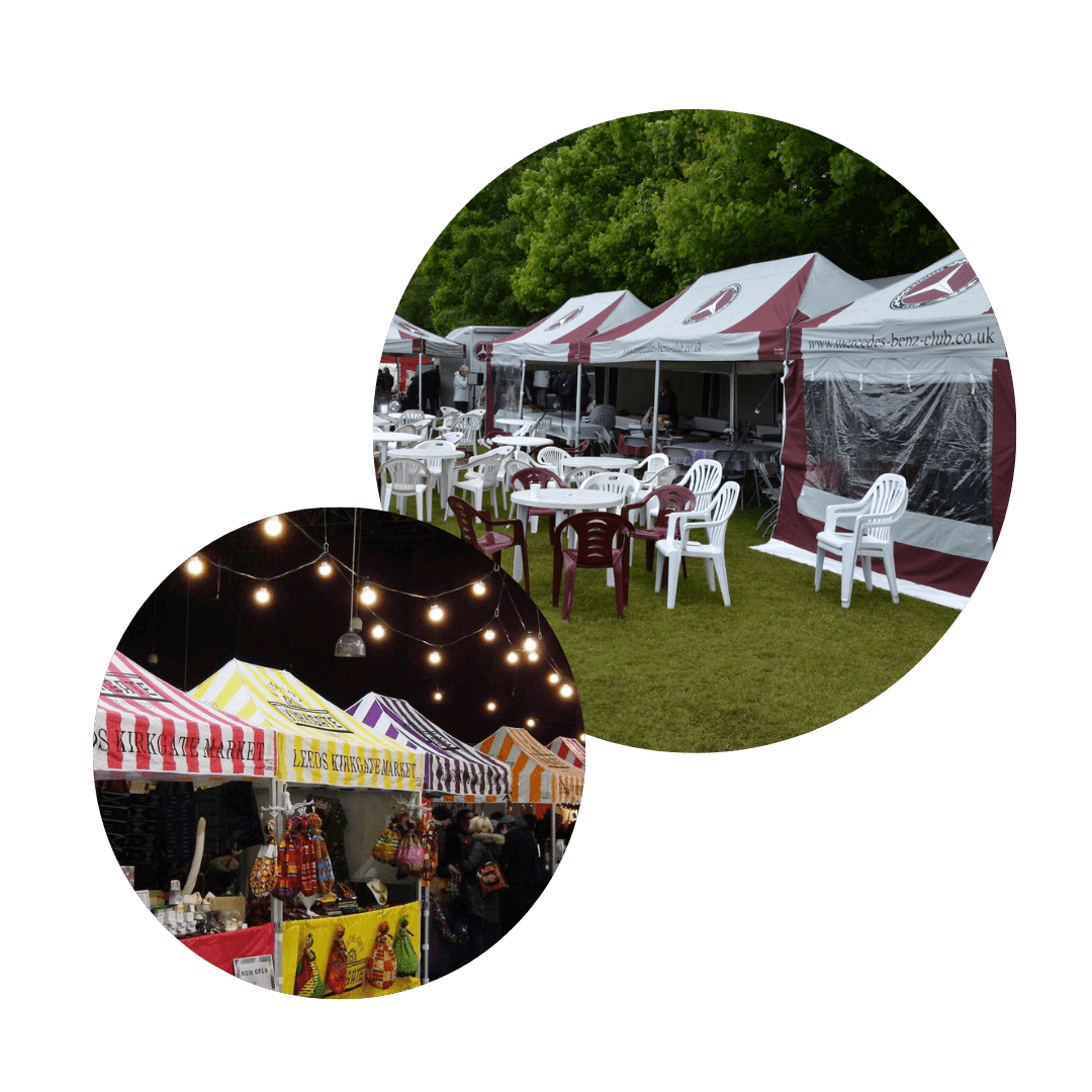 Images of catering gazebos.